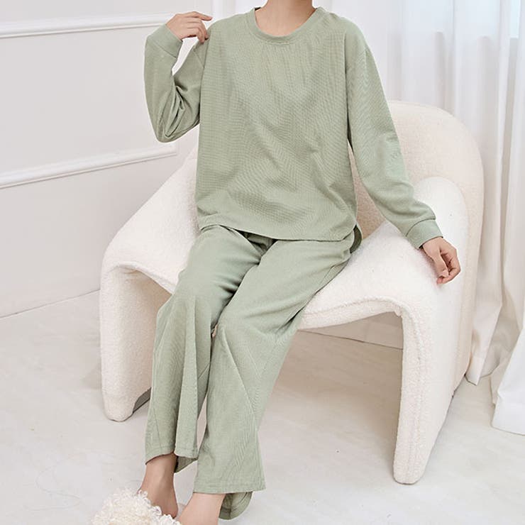 ソリッドカラー ラウンドネック ワッフル | レースレディース  | 詳細画像1 