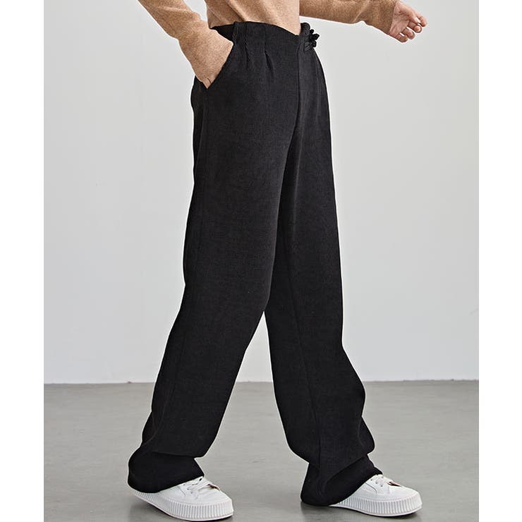 ブラック | チャイナボタン コーデュロイ 裏起毛 | レースレディース 