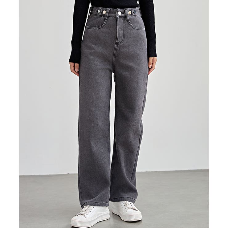 裏起毛 ハイウエスト ストレート | レースレディース  | 詳細画像9 