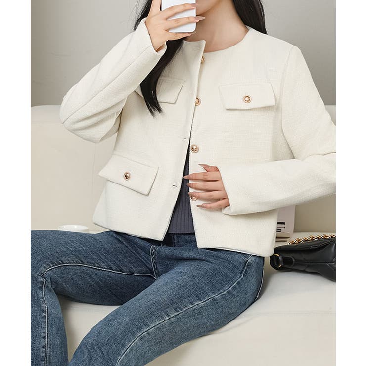 ノーカラー メタリック ボタン | レースレディース  | 詳細画像13 