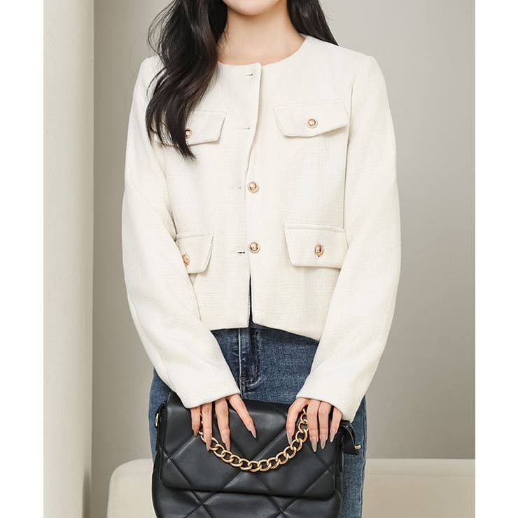 ノーカラー メタリック ボタン | レースレディース  | 詳細画像15 