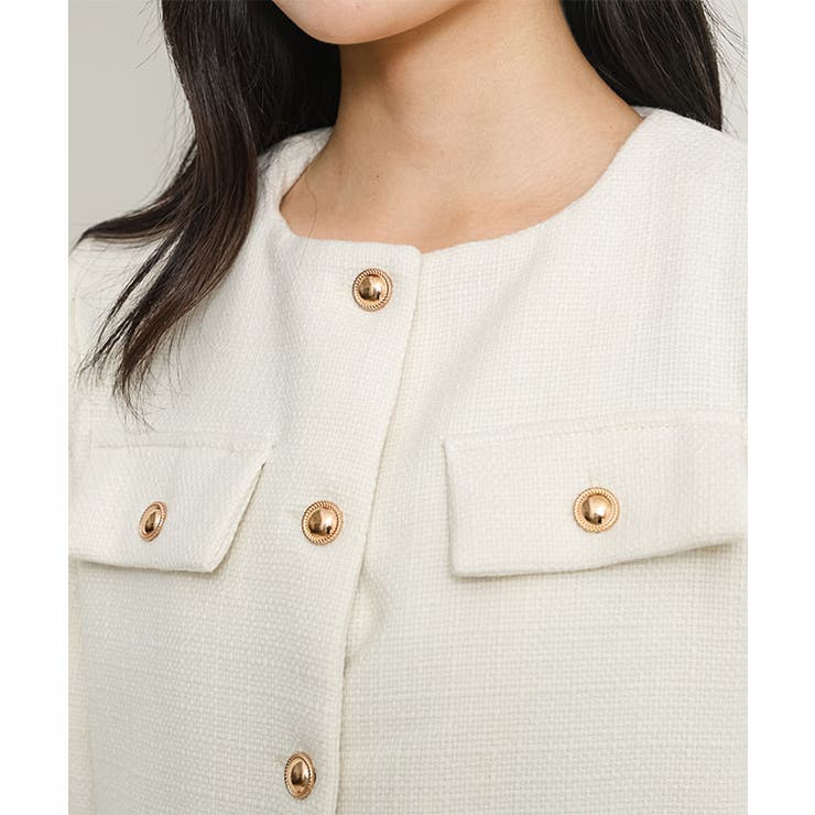 ノーカラー メタリック ボタン | レースレディース  | 詳細画像17 