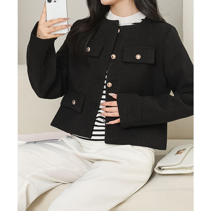 ノーカラー メタリック ボタン | レースレディース  | 詳細画像6 