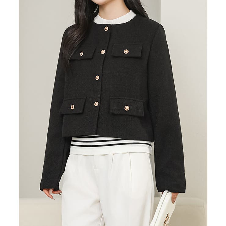 ノーカラー メタリック ボタン | レースレディース  | 詳細画像7 