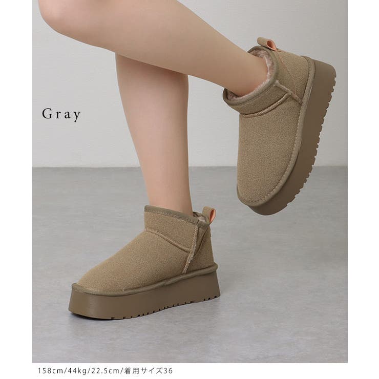 内ボアムートン風厚底ショートブーツ 女性 レディース | レースレディース  | 詳細画像6 