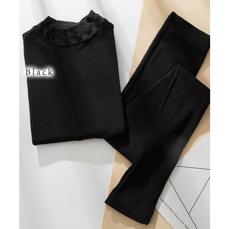 ソリッドカラー プチハイネック リブ | レースレディース  | 詳細画像3 