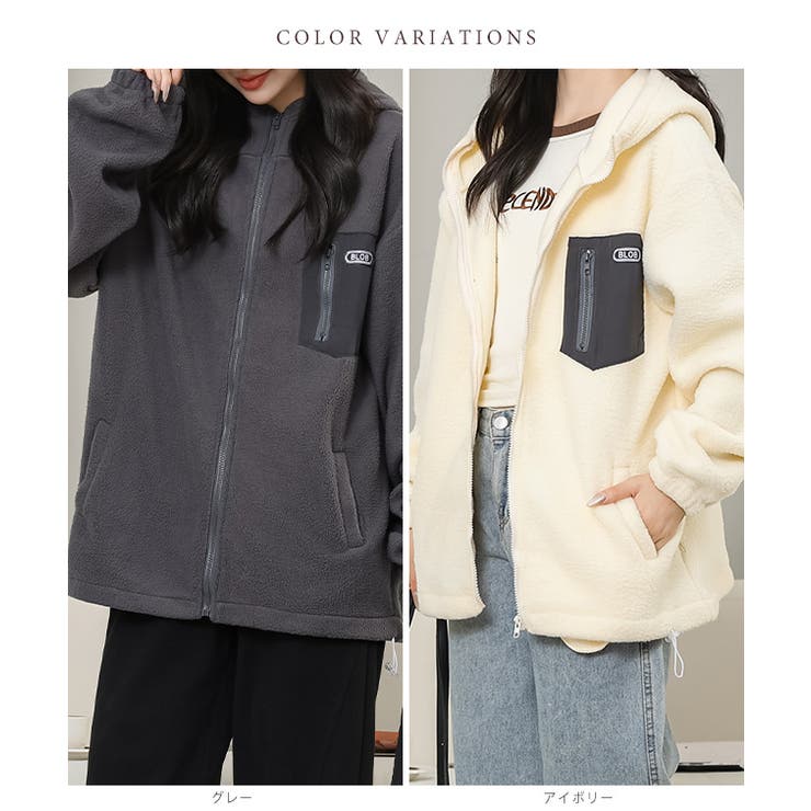 配色 ポケット付き ジップアップ | レースレディース  | 詳細画像2 