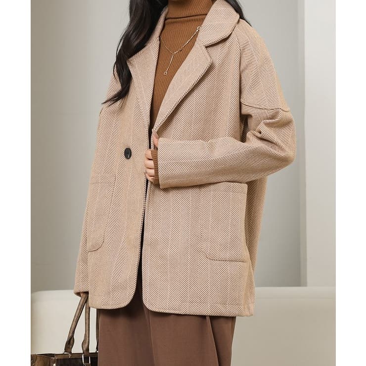 ヘリンボーン柄 厚手 テーラード | レースレディース  | 詳細画像12 