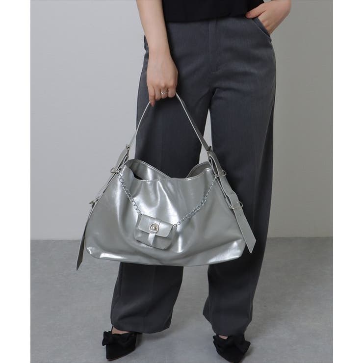 ミニポーチ付き フェイクレザー スクエア | レースレディース  | 詳細画像14 