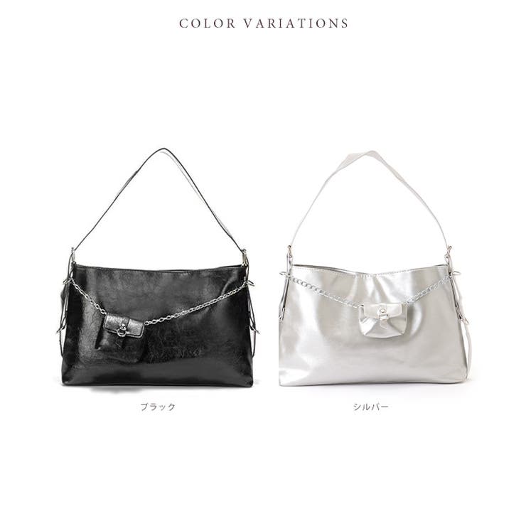 ミニポーチ付き フェイクレザー スクエア | レースレディース  | 詳細画像2 