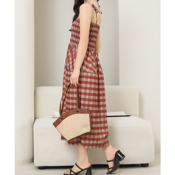 チェック柄 シャーリング キャミソール | レースレディース  | 詳細画像7 