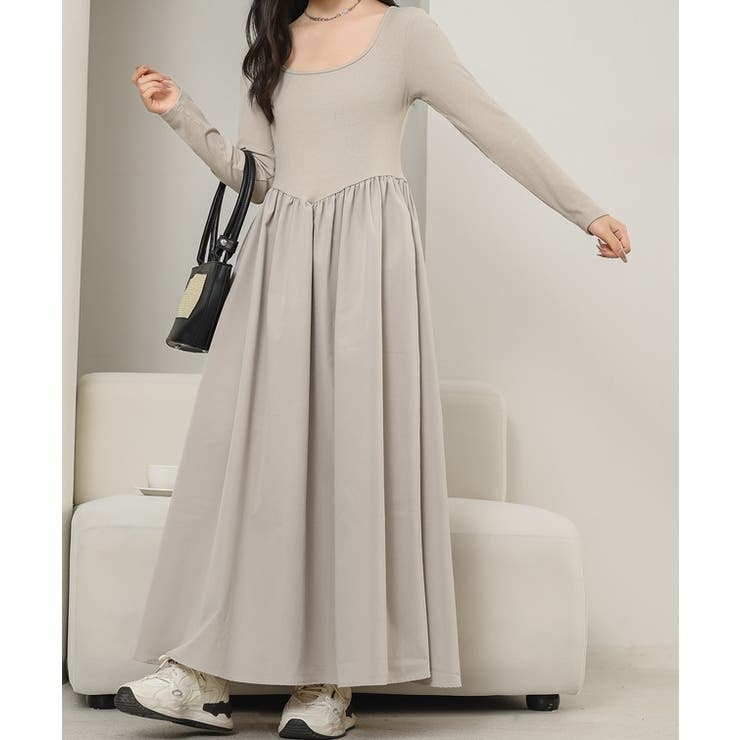 ラウンドネック 切り替え ギャザー | レースレディース  | 詳細画像13 