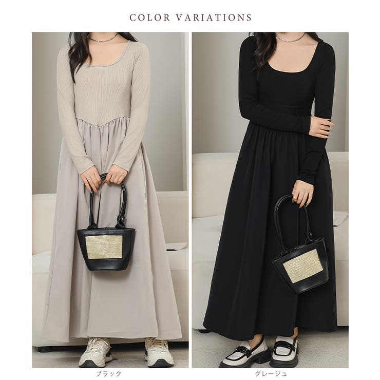 ラウンドネック 切り替え ギャザー | レースレディース  | 詳細画像2 