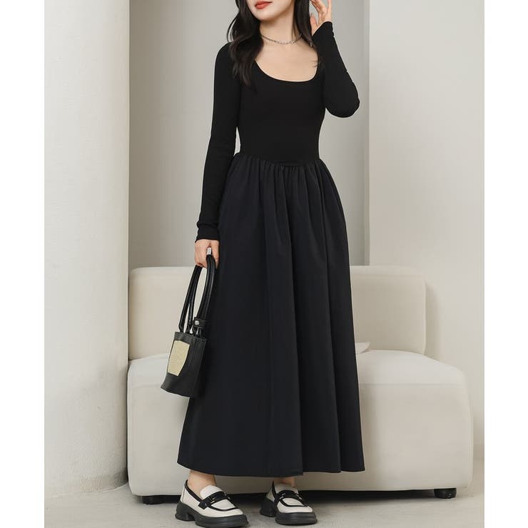 ラウンドネック 切り替え ギャザー | レースレディース  | 詳細画像8 