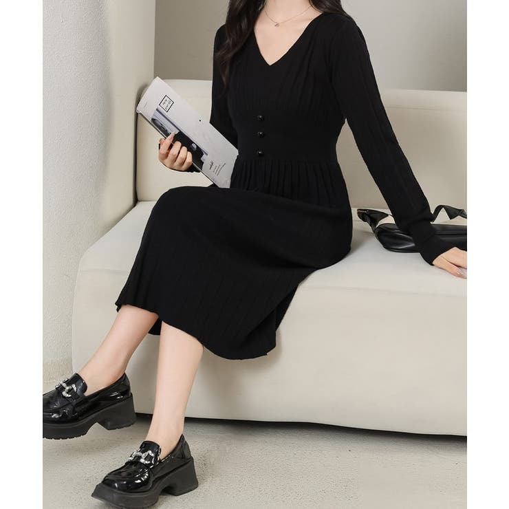 Vネック ハイウエスト プリーツ | レースレディース  | 詳細画像9 