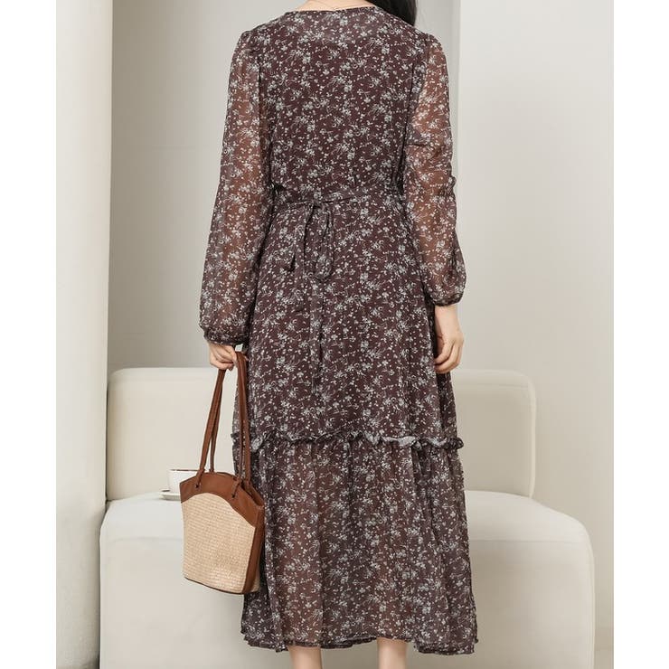 小花柄 Vネック シフォン | レースレディース  | 詳細画像10 