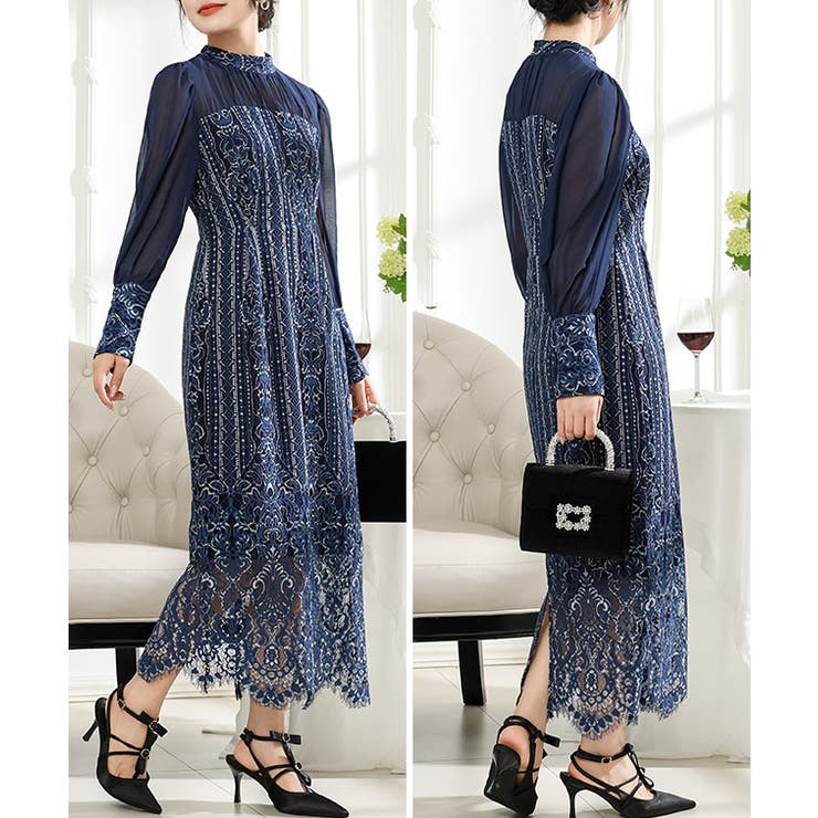 クラシカルレース Iライン シフォン | レースレディース  | 詳細画像13 