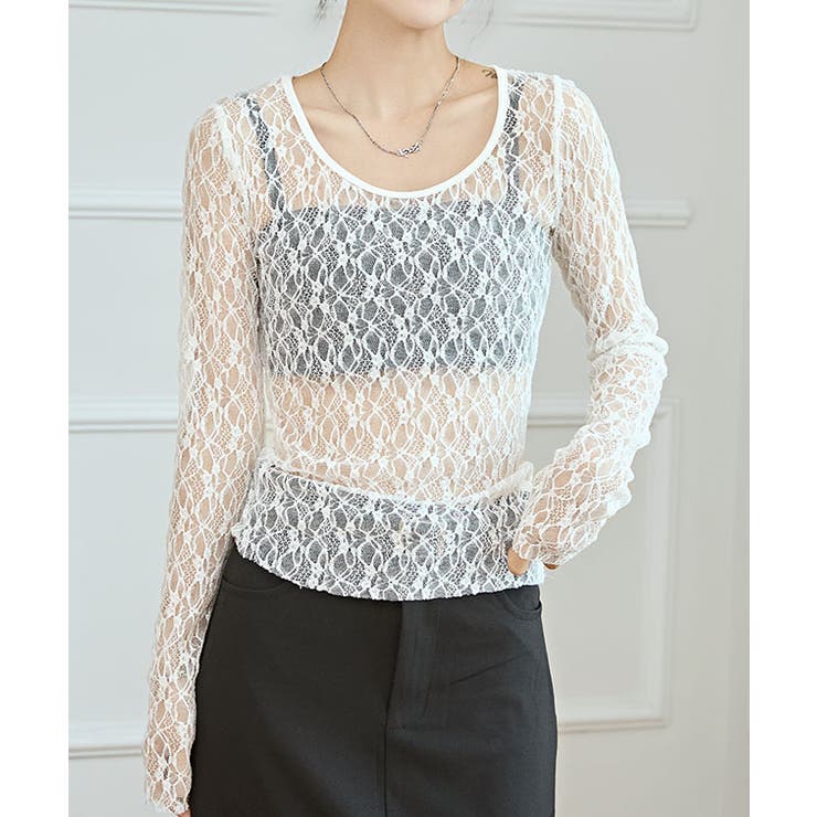 ラウンドネック ストレッチ レース | レースレディース  | 詳細画像11 