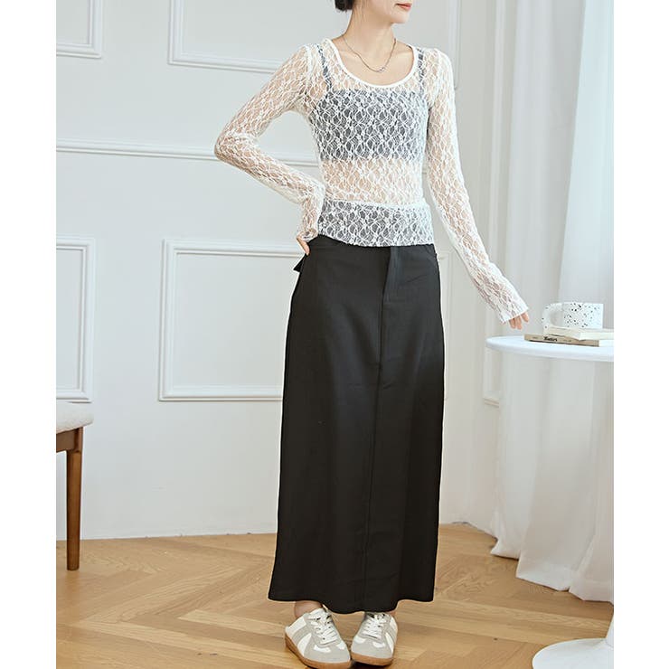 ラウンドネック ストレッチ レース | レースレディース  | 詳細画像12 