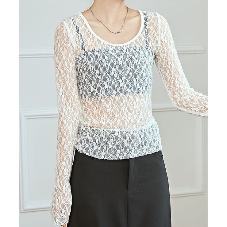 ラウンドネック ストレッチ レース | レースレディース  | 詳細画像13 