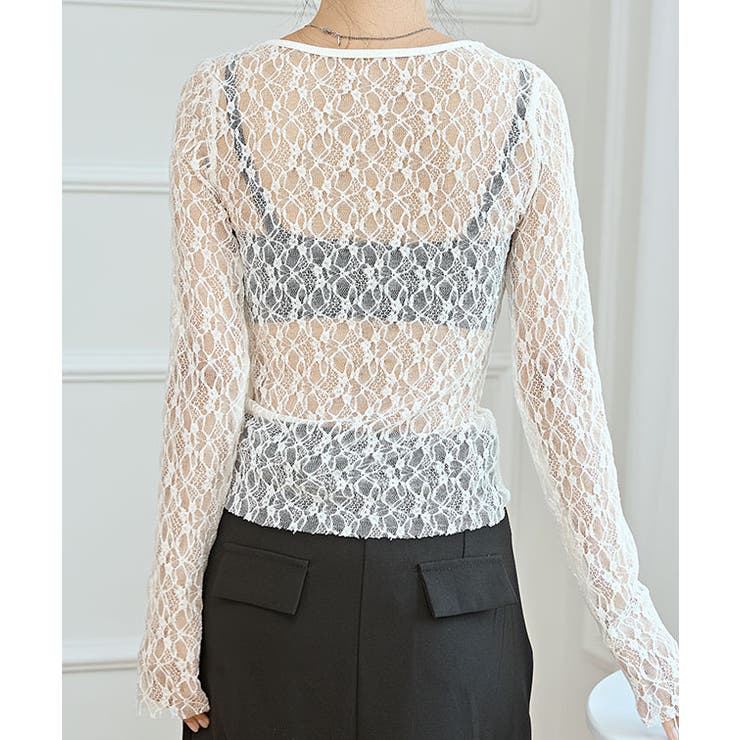 ラウンドネック ストレッチ レース | レースレディース  | 詳細画像14 