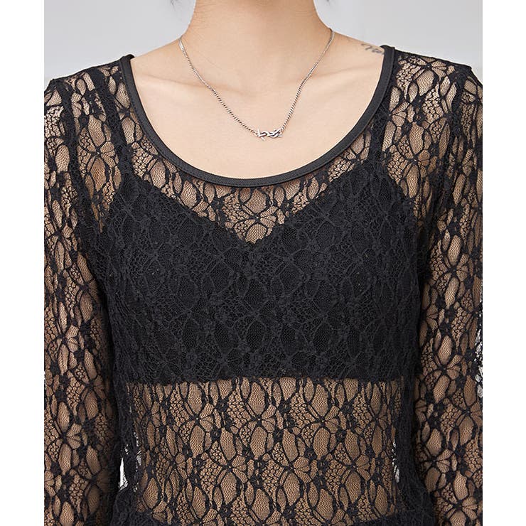 ラウンドネック ストレッチ レース | レースレディース  | 詳細画像17 