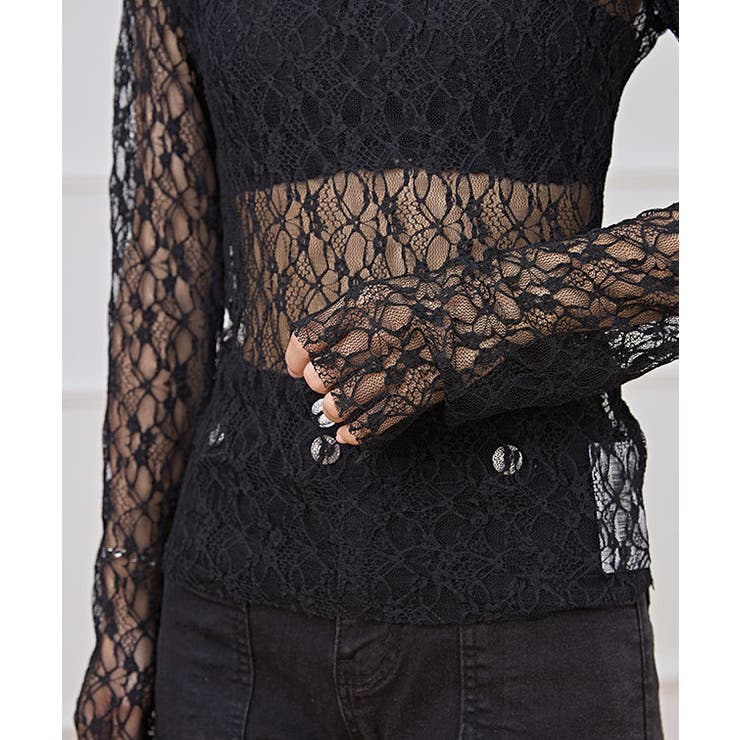 ラウンドネック ストレッチ レース | レースレディース  | 詳細画像19 