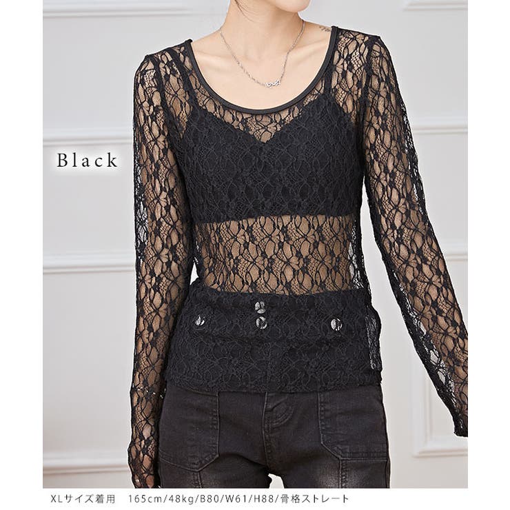 ラウンドネック ストレッチ レース | レースレディース  | 詳細画像3 