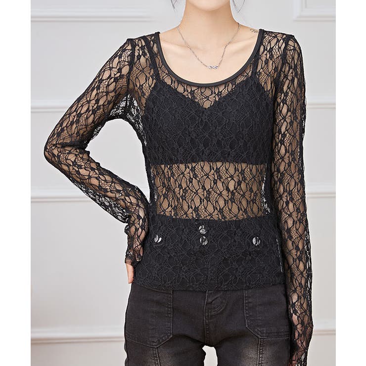 ラウンドネック ストレッチ レース | レースレディース  | 詳細画像5 