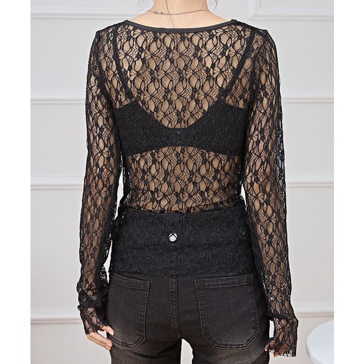 ラウンドネック ストレッチ レース | レースレディース  | 詳細画像6 