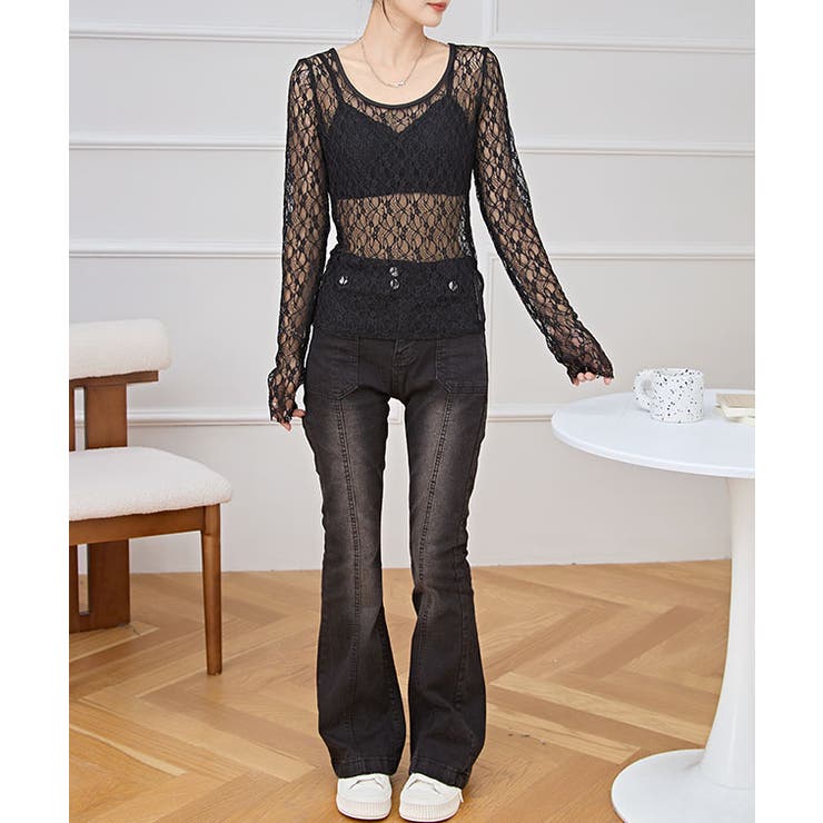 ラウンドネック ストレッチ レース | レースレディース  | 詳細画像7 