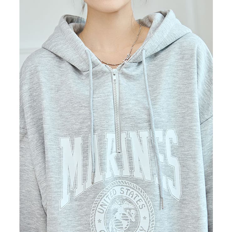 カレッジロゴ オーバーサイズ ハーフジップ | レースレディース  | 詳細画像12 