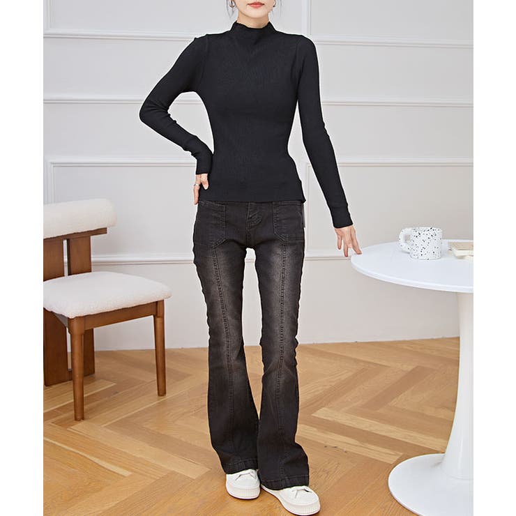 ソリッドカラー プチハイネック レイヤード風 | レースレディース  | 詳細画像5 