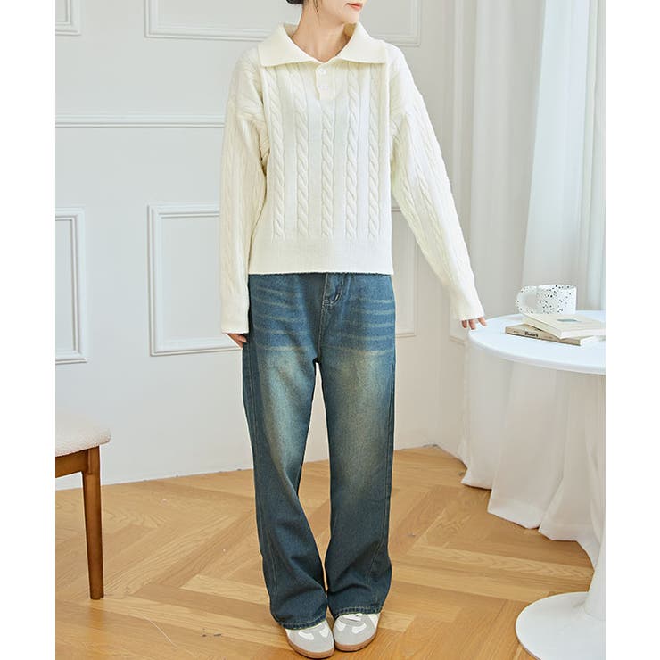 ケーブル柄 襟付き 長袖 | レースレディース  | 詳細画像14 