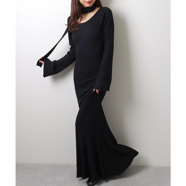 Uネック タイ付き ロング | レースレディース  | 詳細画像4 