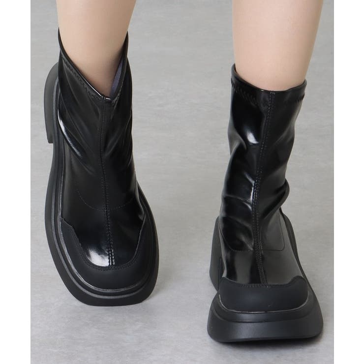 ラウンドトゥ ブロッキング 厚底 | レースレディース  | 詳細画像8 