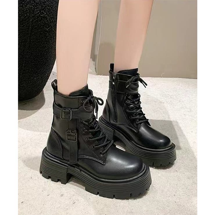 ラウンドトゥ レーレスアップ 厚底 | レースレディース  | 詳細画像3 