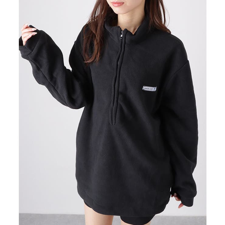 オーバーサイズ フリース ハーフジップ | レースレディース  | 詳細画像4 