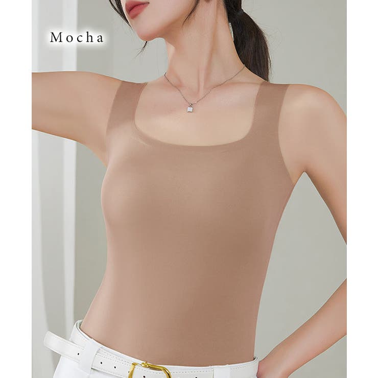 ソリッドカラー スクエアネック カップ付き | レースレディース  | 詳細画像8 