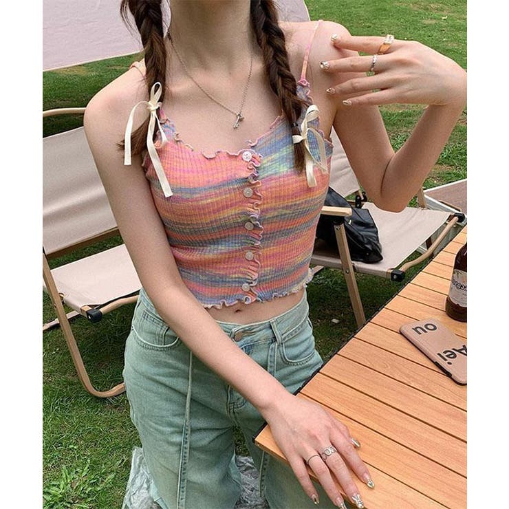 カラフル マルチボーダー フロントボタン | レースレディース  | 詳細画像11 