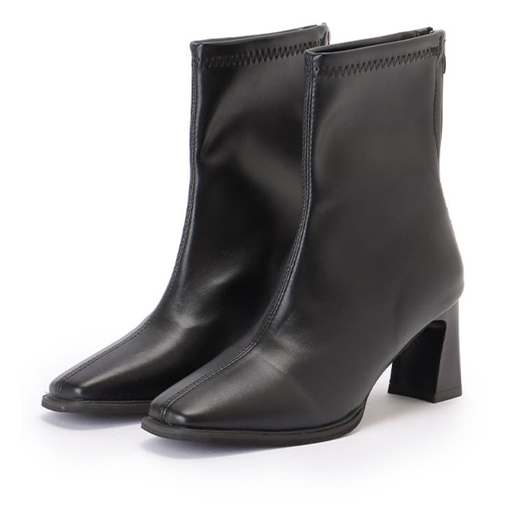 バックファスナー スクエアトゥ レザー調 | レースレディース  | 詳細画像1 