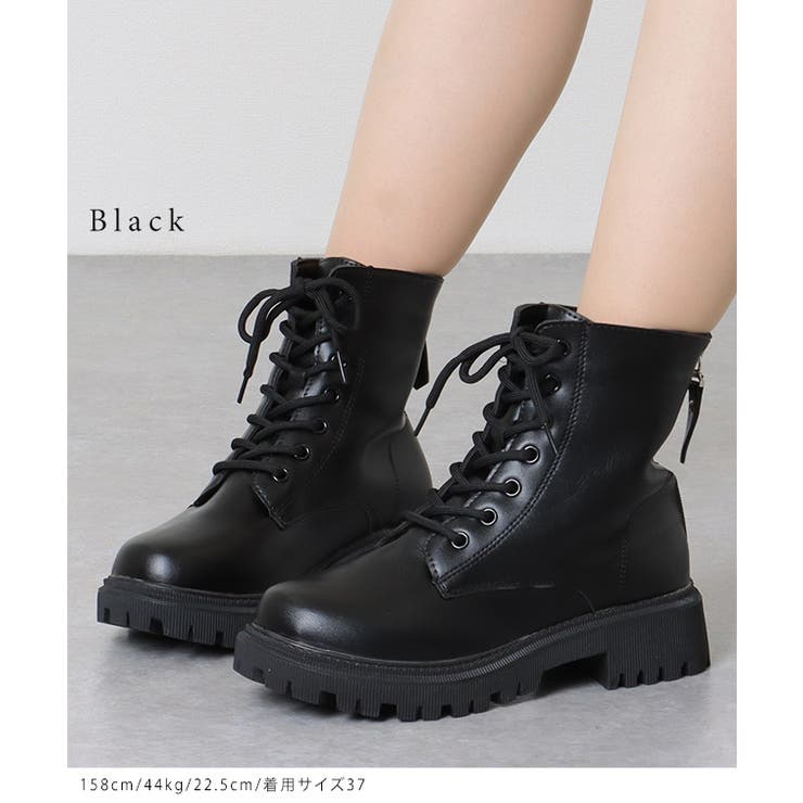 レザー調 バックファスナー レースアップ | レースレディース  | 詳細画像3 