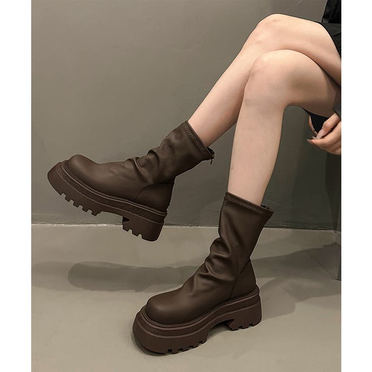 バックファスナー レザー調 厚底 | レースレディース  | 詳細画像9 