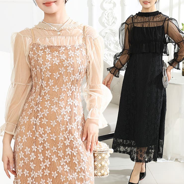 2WAY シアー トップス付き[品番：LCLW0007887]｜レースレディース