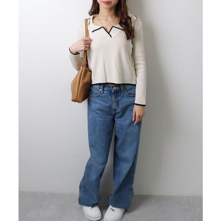 バイカラー 配色ライン Ｖネック | レースレディース  | 詳細画像17 