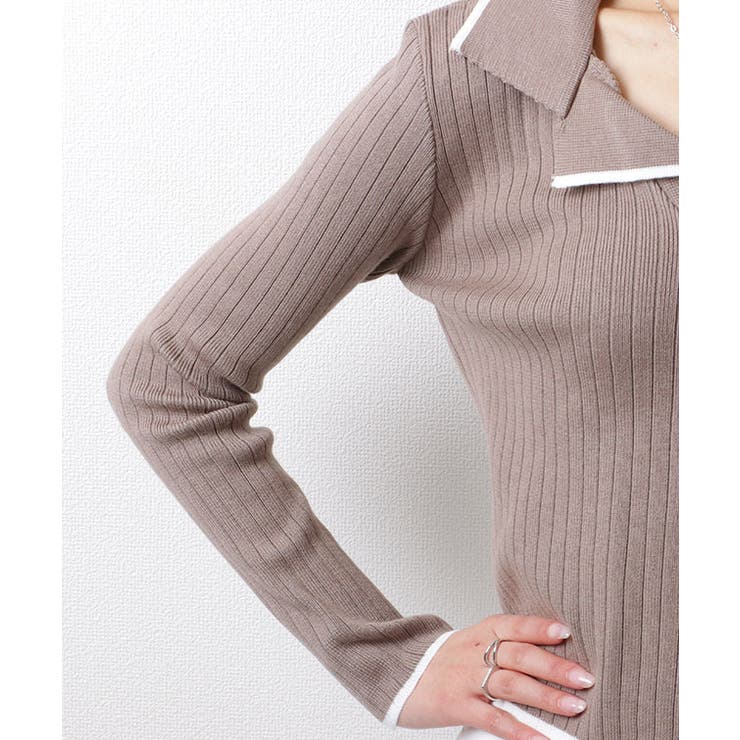 バイカラー 配色ライン Ｖネック | レースレディース  | 詳細画像19 