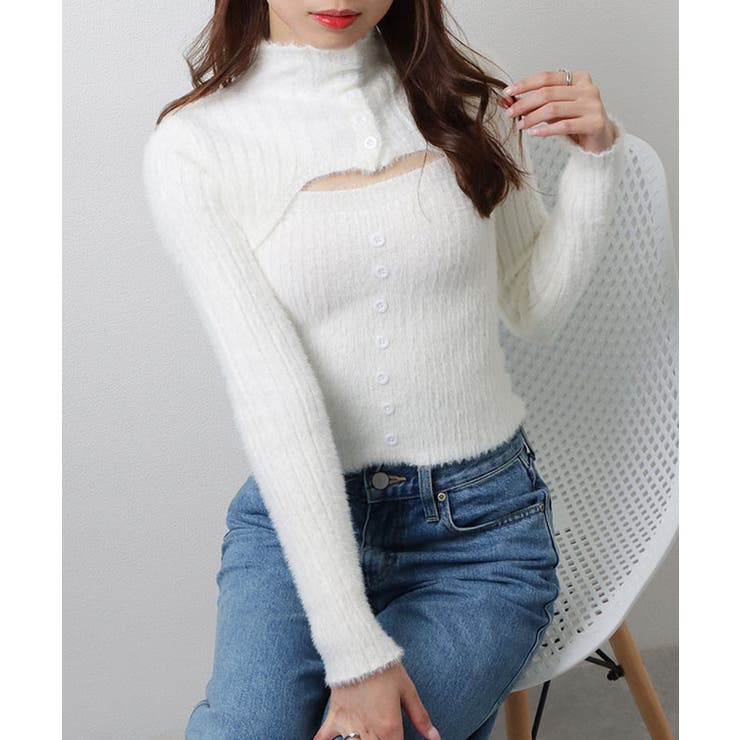 カットアウト シャギー フロントボタン | レースレディース  | 詳細画像17 