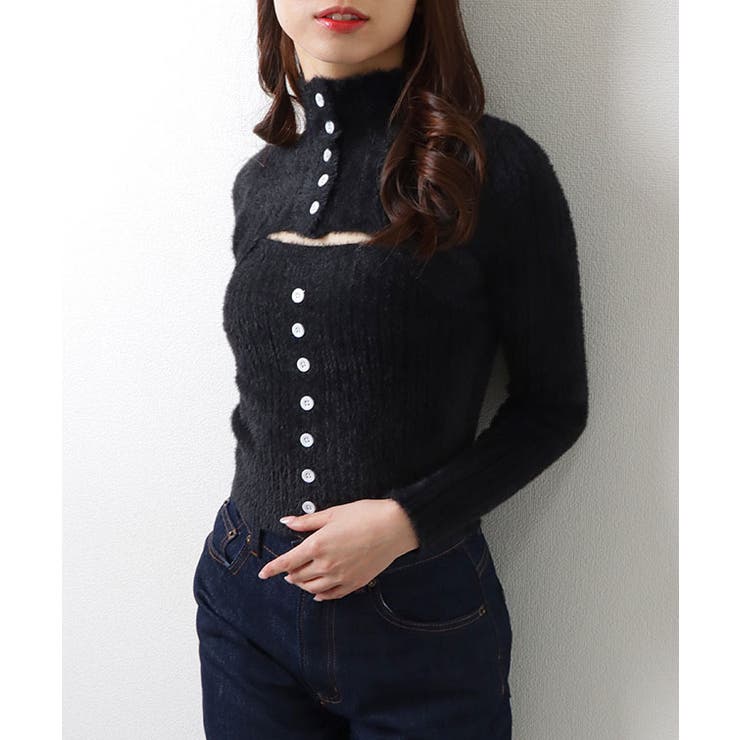 カットアウト シャギー フロントボタン | レースレディース  | 詳細画像4 