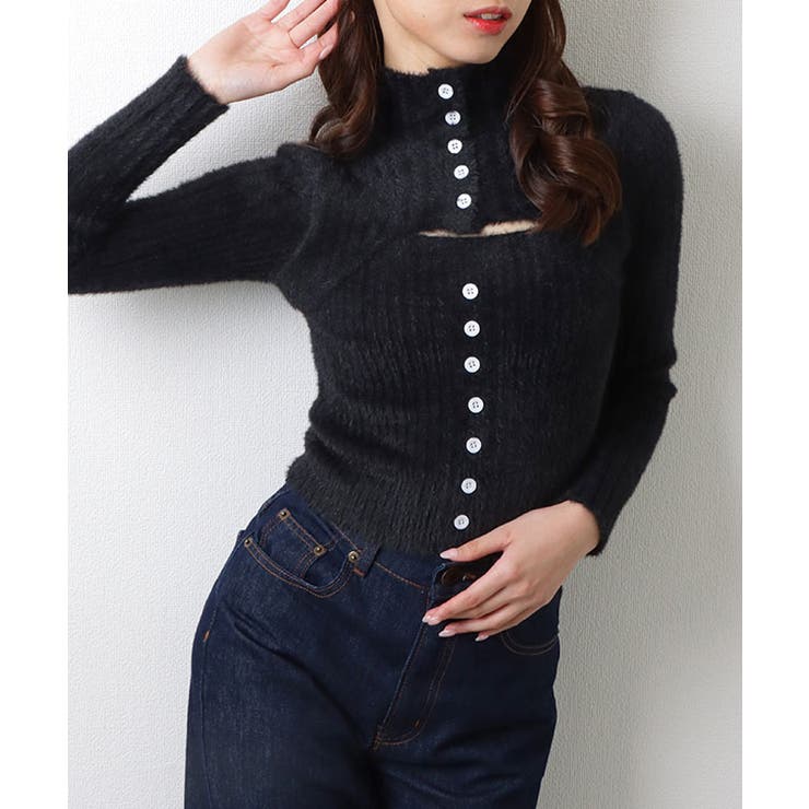 カットアウト シャギー フロントボタン | レースレディース  | 詳細画像7 