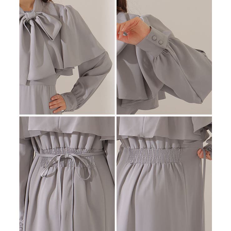 ケープカラー ボウタイ付き ロング | レースレディース  | 詳細画像19 